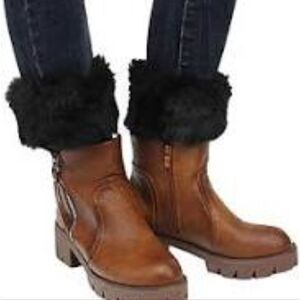 Black Faux Fur Boot Cuffs, NWOT
